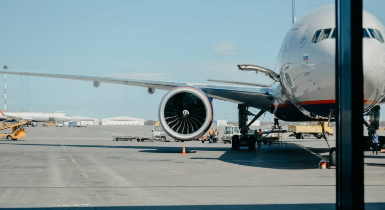 Passenger plane at terminal